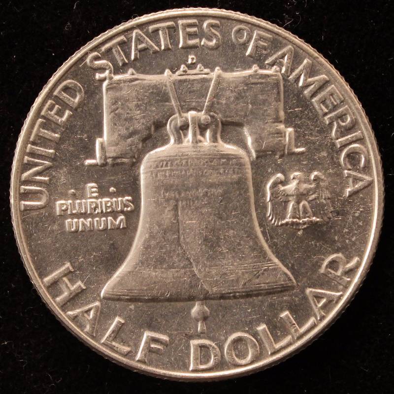 1963-D FRANKLIN SILVER HALF DOLLAR AU