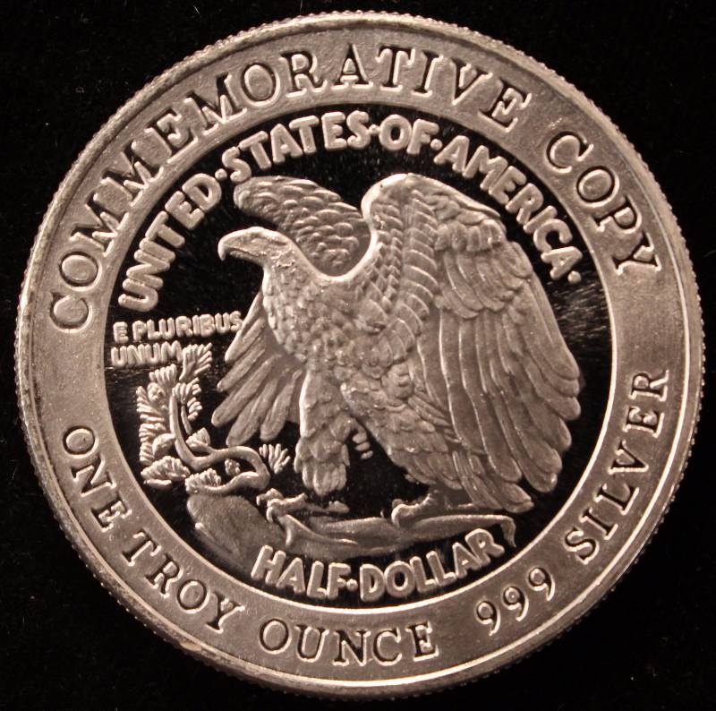 1 TROY OZ. .999 FINE SILVER WALKING LIBERTY DESIGN