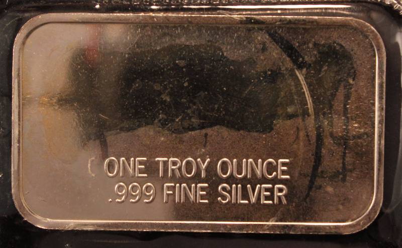 1 TROY OZ. .999 FINE SILVER BAR BUFFALO DESIGN SEALED