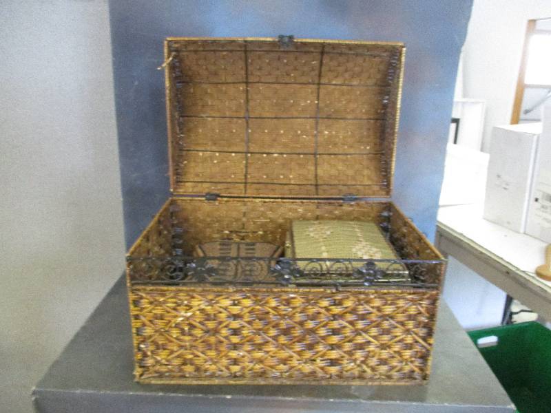 lot 33 image: Wicker Chest and Sewing baskets