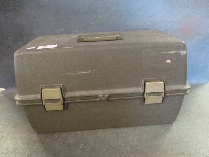 lot 97 image: Vintage Tackle Box & Accessories