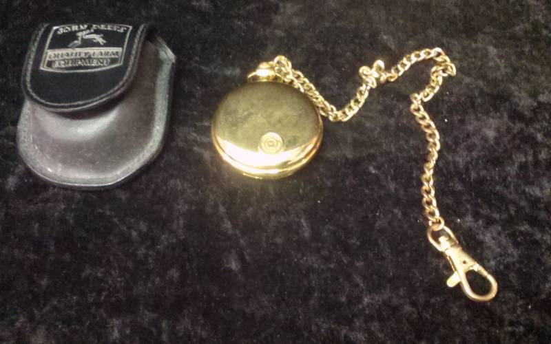 Franklin Mint John Deere Pocket Watch in Case, needs battery January