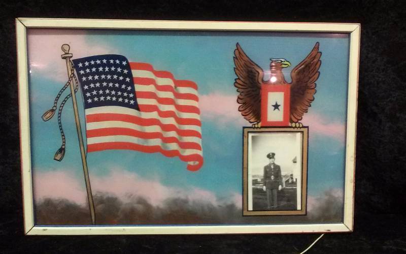 lot 25 image: Painted on Glass Military Frame 11x17