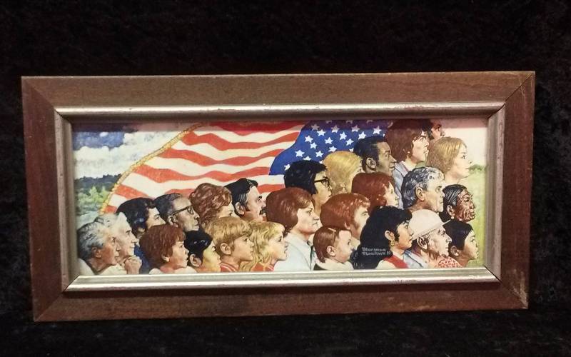 lot 26 image: Framed Porcelain Norman Rockwells America, COA, 8x16