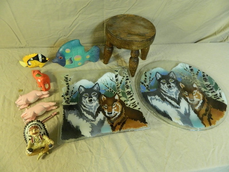 lot 62 image: Mini Wood Stool and More