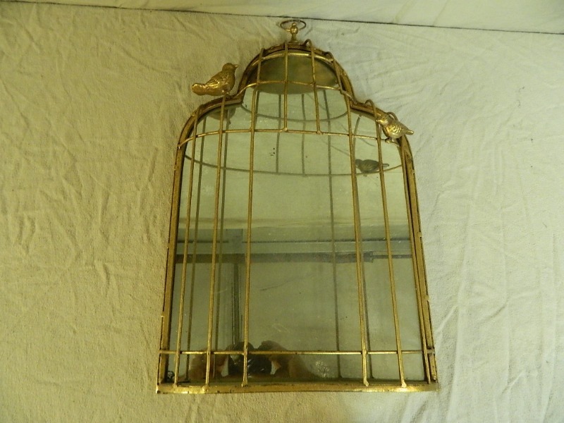 lot 68 image: Metal Birdcage Mirror Wall Hanging