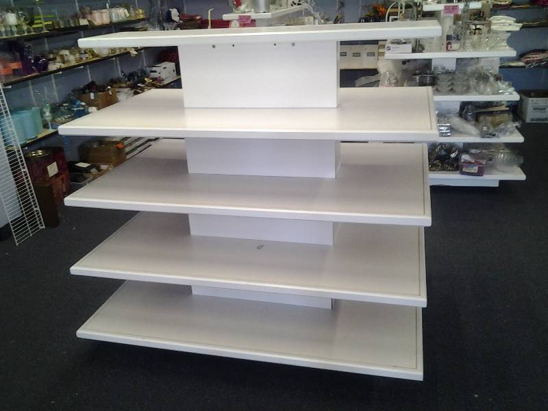 5 Tier Wood Display Shelf On Wheels (Comes Apart) 60x39x37 Tall