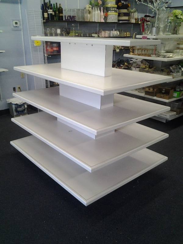 5 Tier Wood Display Shelf On Wheels (Comes Apart) 60x39x37 Tall