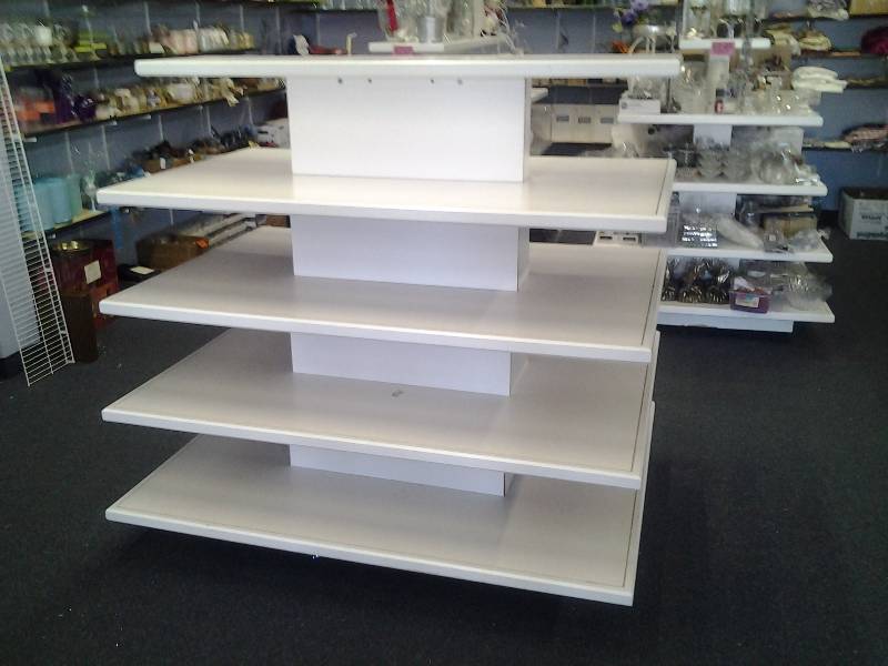 5 Tier Wood Display Shelf On Wheels (Comes Apart) 60x39x37 Tall