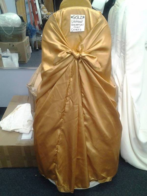 Lot Of 119 Gold Lamour Universal Chair Covers