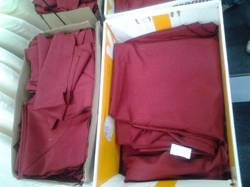 3- 108 Inch Burgundy Table Cloths & 200 Burgundy Naplins