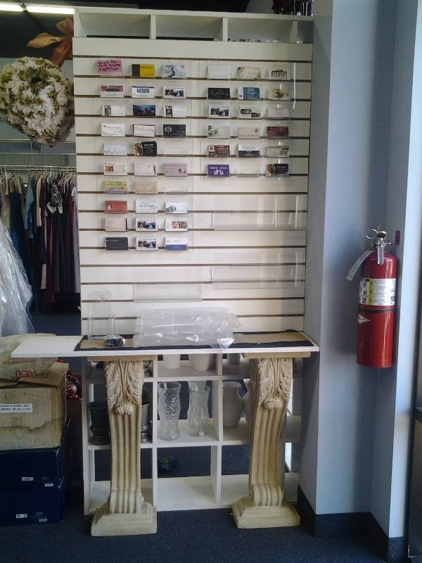 Slat Wall 38x48 With 2 Pillars & Shelf 32 Inches Includes Slat Wall Shelves & Accessories & Acrylic Business Card Holders