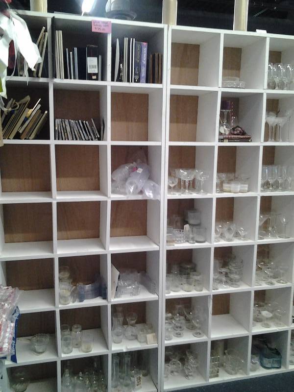 Goblets, Vases, Votives, Frames (On Cube Shelves)
