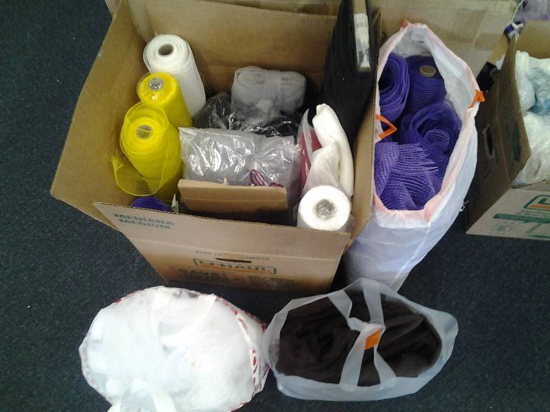 Large Lot Of Tulle, Geo Mesh Ribbon
