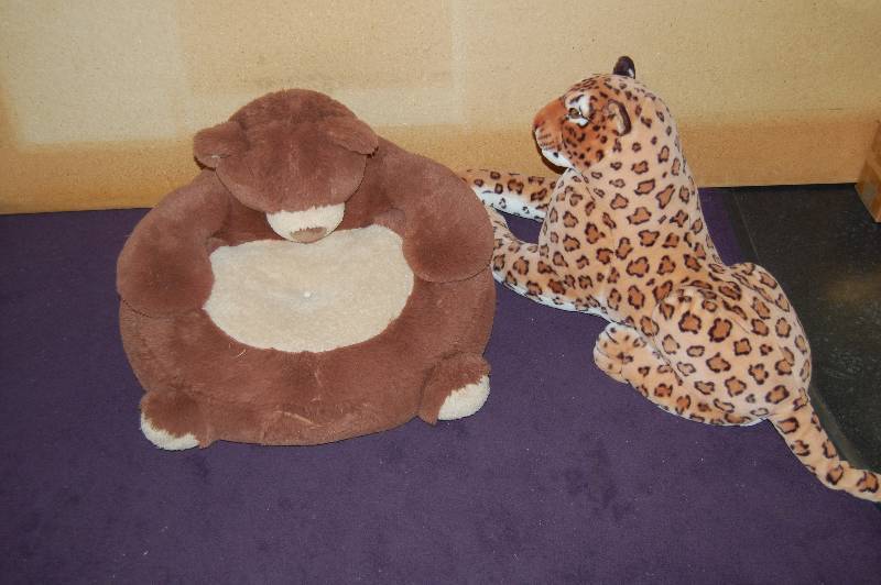 lot 23 image: Plush Kids Chair and Plush Leopard