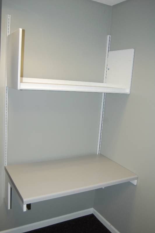 lot 94 image: Wall Mounted Desk and Hanging Shelf with Brackets