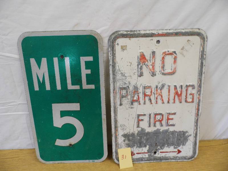Mile 5 & No Park Signs
