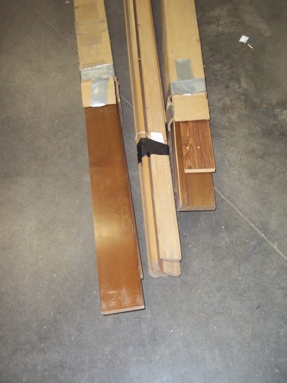 lot 36 image: Five 1 x 5 x 6 boards, Six 6 pieces of molding, five 1 x 5 x 3 boards