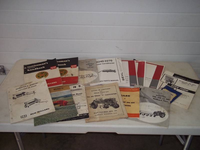 lot 63 image: Vintage tractor and implement manuals, Allis Chalmers, Case, International, New Holland