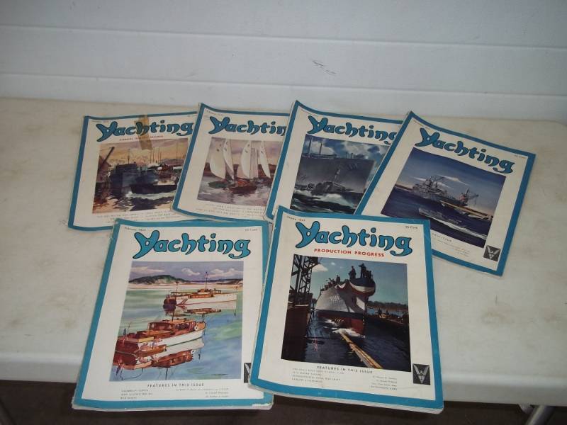 lot 65 image: 1940s Yachting magazines with great war time ads