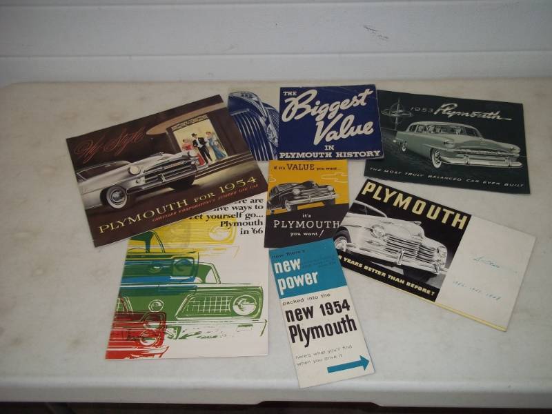lot 74 image: 1950s Plymouth sales brochures