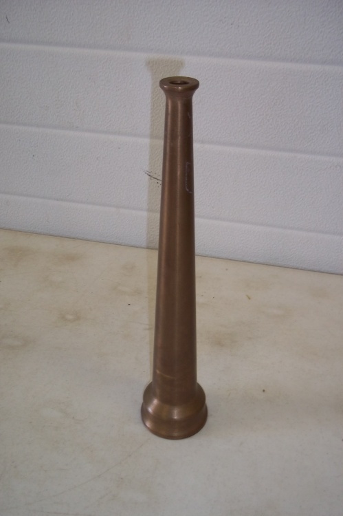 lot 83 image: Vintage brass fire nozzle
