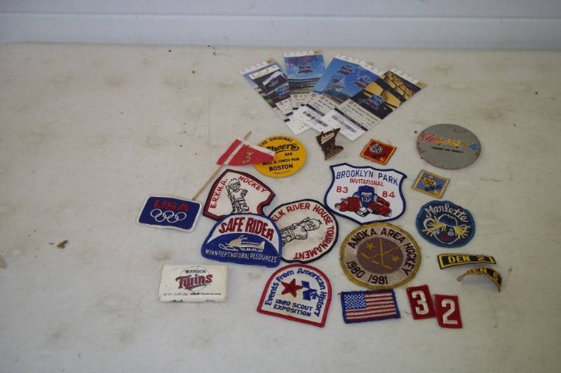 lot 104 image: Patches pins and tickets