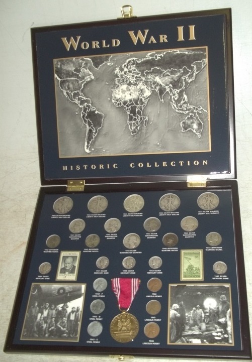 lot 13 image: WW2 Historical collection includes %90 silver walking liberty half dollars, 25 coins