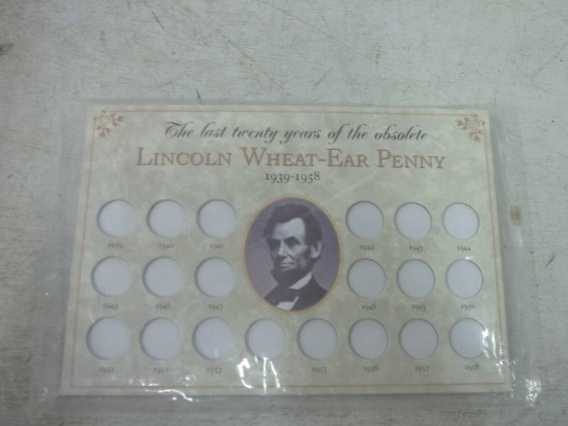 lot 100 image: Lincoln Wheat Ear Penny set with pennies