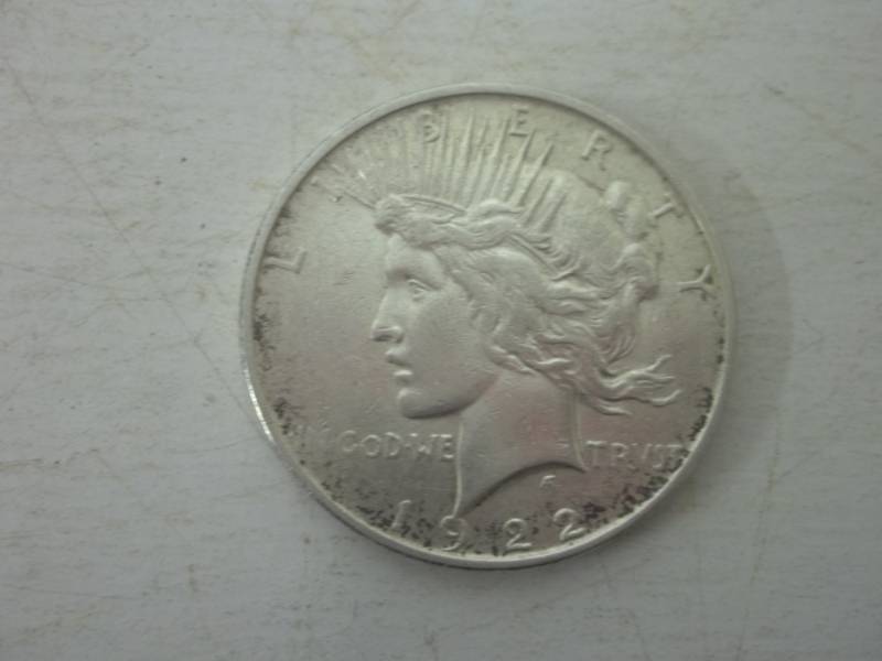 lot 102 image: 1922D Peace Silver Dollar %90 silver
