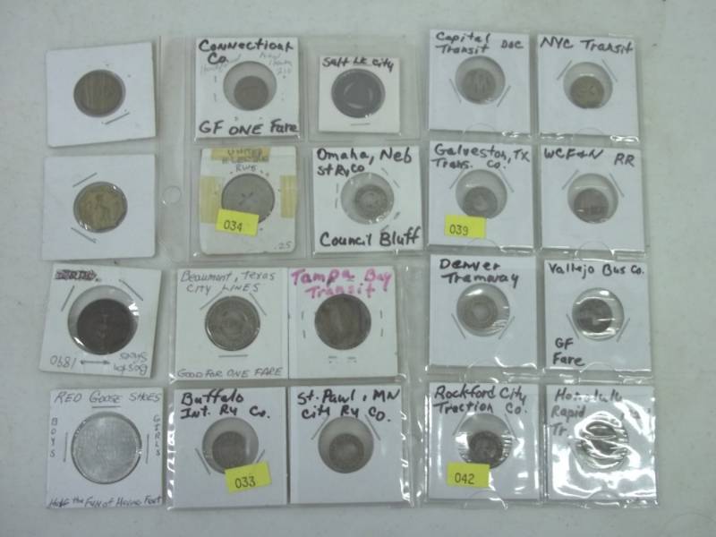 lot 108 image: 20 City and bus tokens