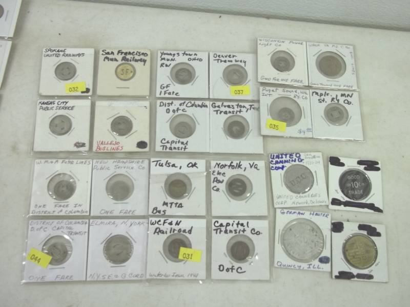 lot 109 image: 24 City and Bus tokens