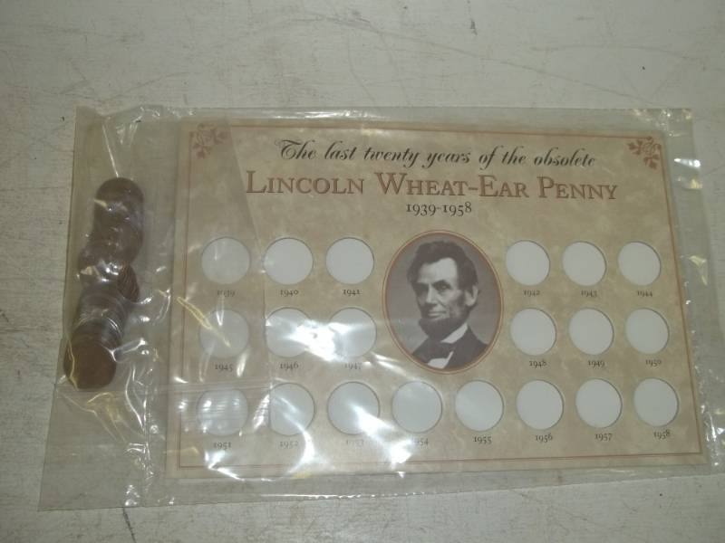 lot 113 image: Lincoln Wheat Ear Penny set with pennies