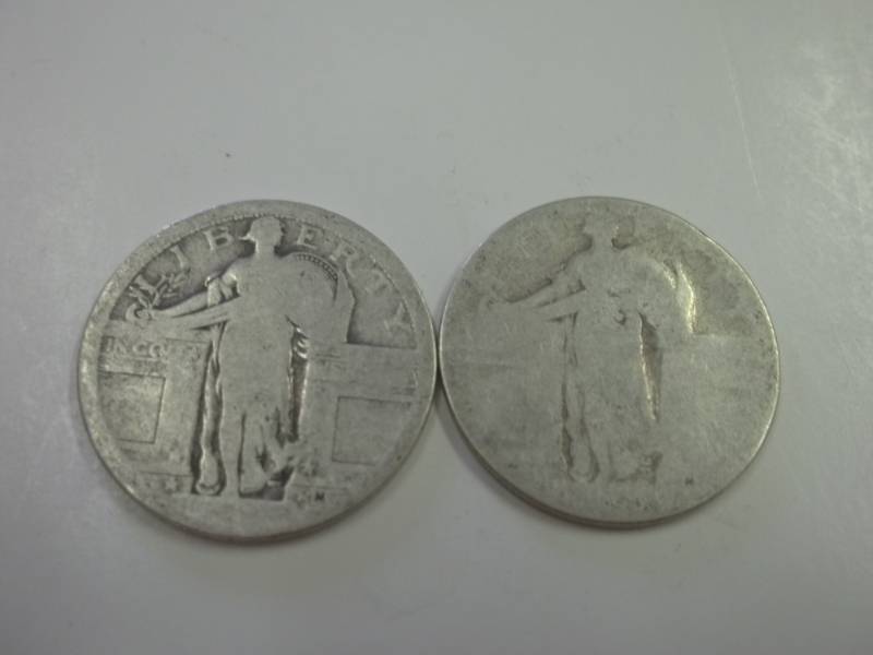 lot 168 image: Pair of Standing Liberty Quarters 90% silver