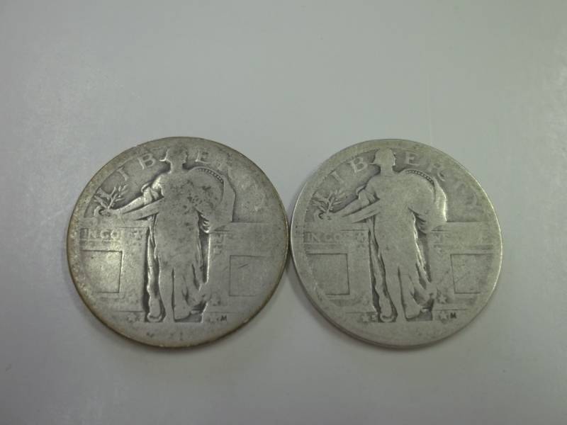 lot 170 image: Pair of Standing Liberty Quarters 90% silver
