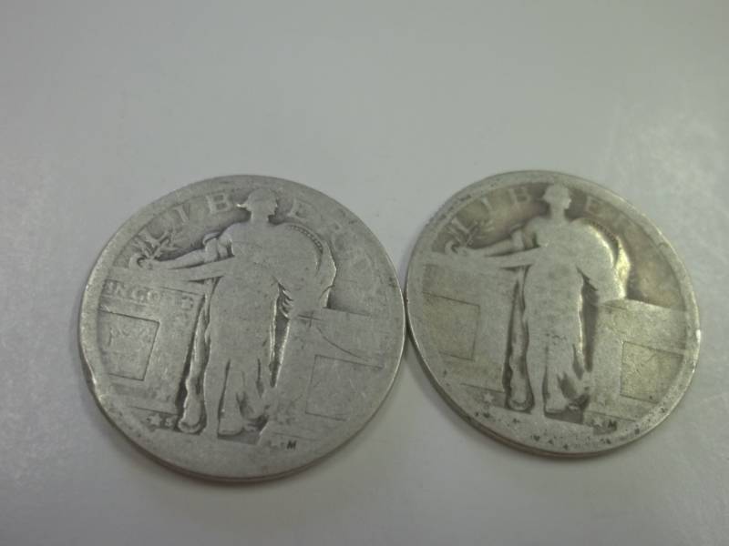 lot 171 image: Pair of Standing Liberty Quarters 90% silver