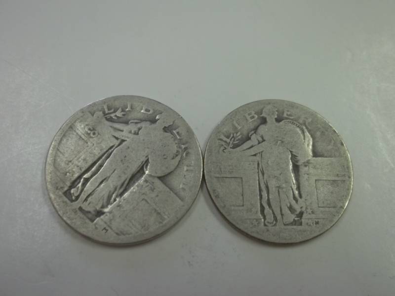 lot 172 image: Pair of Standing Liberty Quarters 90% silver