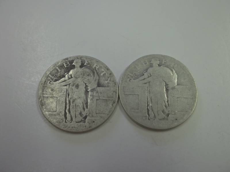 lot 173 image: Pair of Standing Liberty Quarters 90% silver
