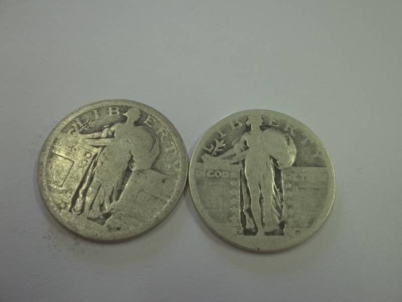 lot 174 image: Pair of Standing Liberty Quarters 90% silver
