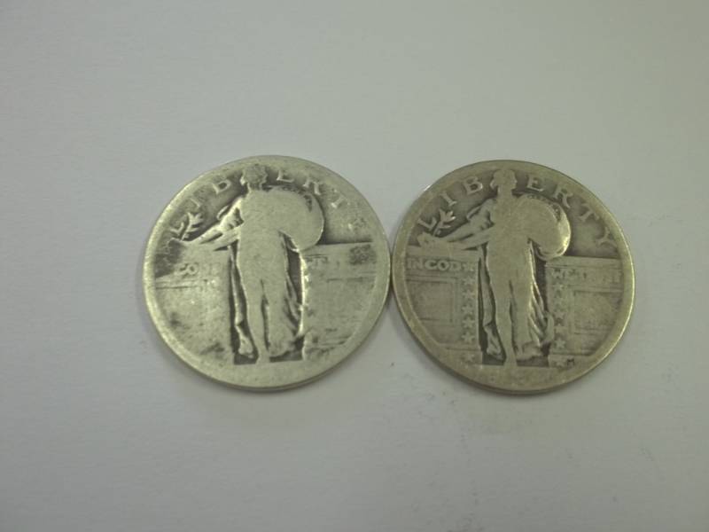 lot 175 image: Pair of Standing Liberty Quarters 90% silver