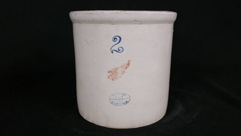 lot 21 image: Antique 2 Gallon Red Wing Crock