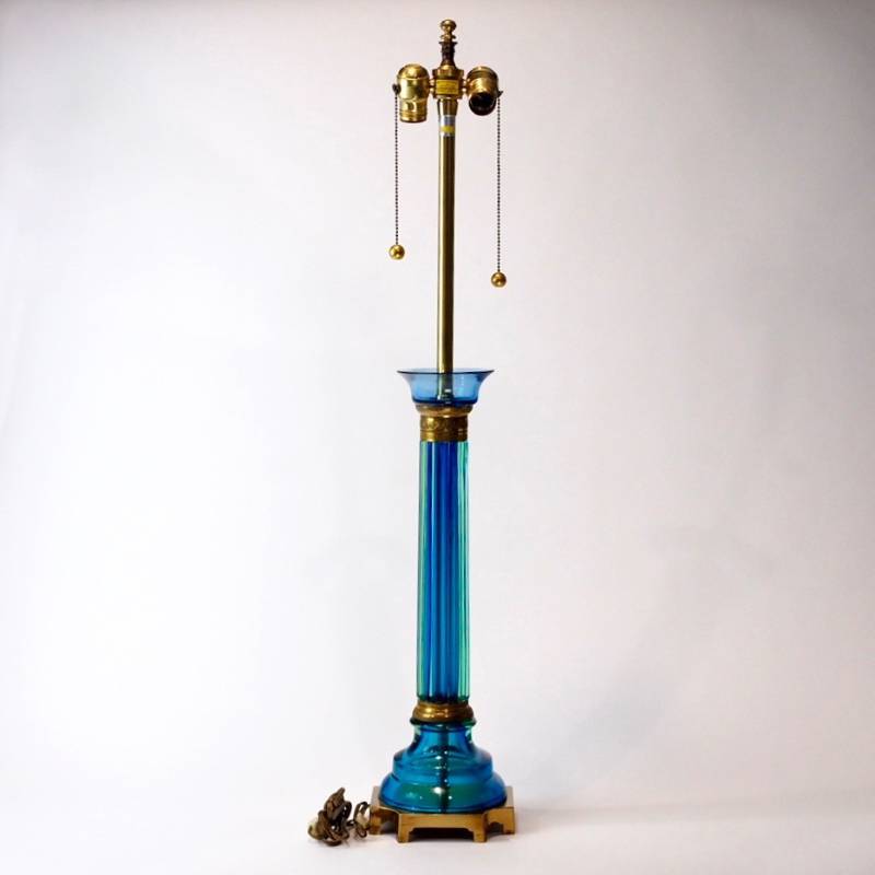 lot 3 image: Exquisite Pair of Seguso Glass Column Lamps by Marbro