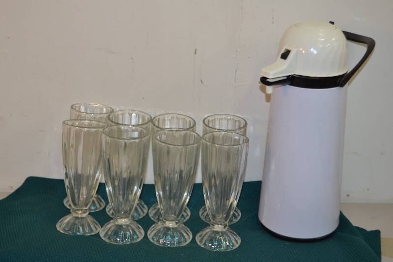 lot 96 image: Sundae Dishes, Drink Dispenser