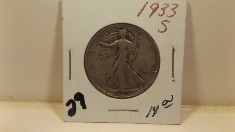 �� 1933 S Walking liberty Half dollar