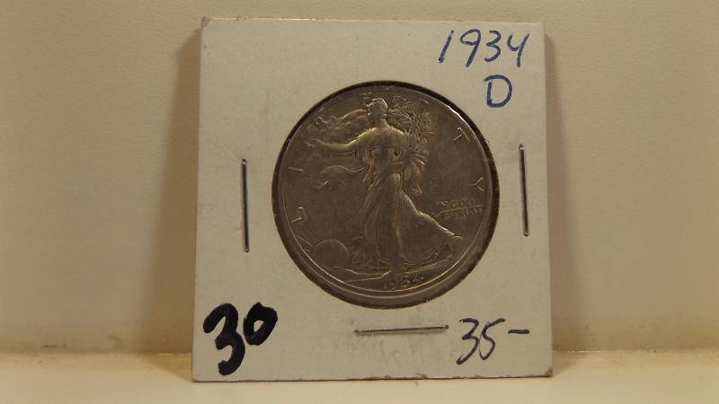 1934 D Walking liberty half dollar