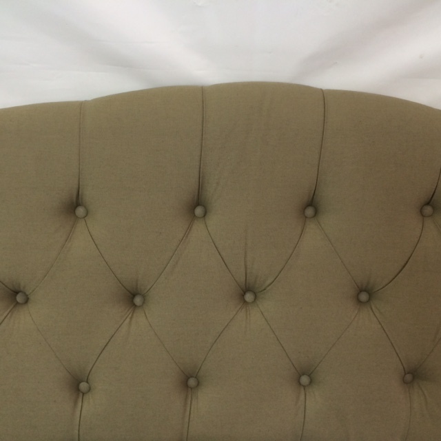 lot 33 image: Tan Fabric King Size Headboard