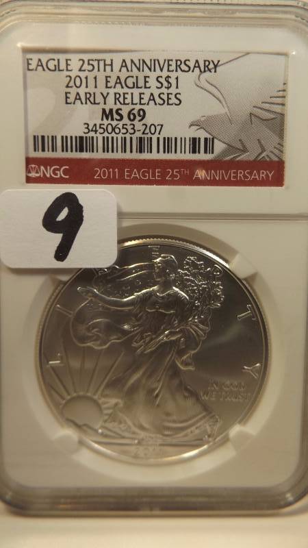 ���� NGC 2011 25th Anniversary Early Release MS69 Silver Eagle