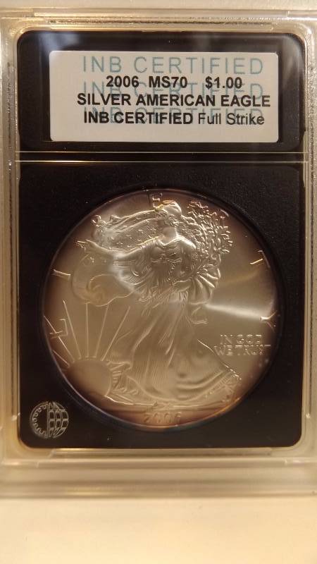 � INB 2006 MS70 Silver Eagle Full Strike Toning