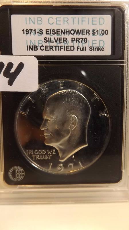 � INB 1971 S Eisenhower Silver Dollar Proof 70