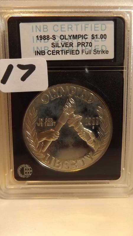 INB 1988 S Olympic Silver Dollar Proof 70